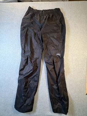 REI Co-op Essential Rain Pants Black Waterproof Size Large